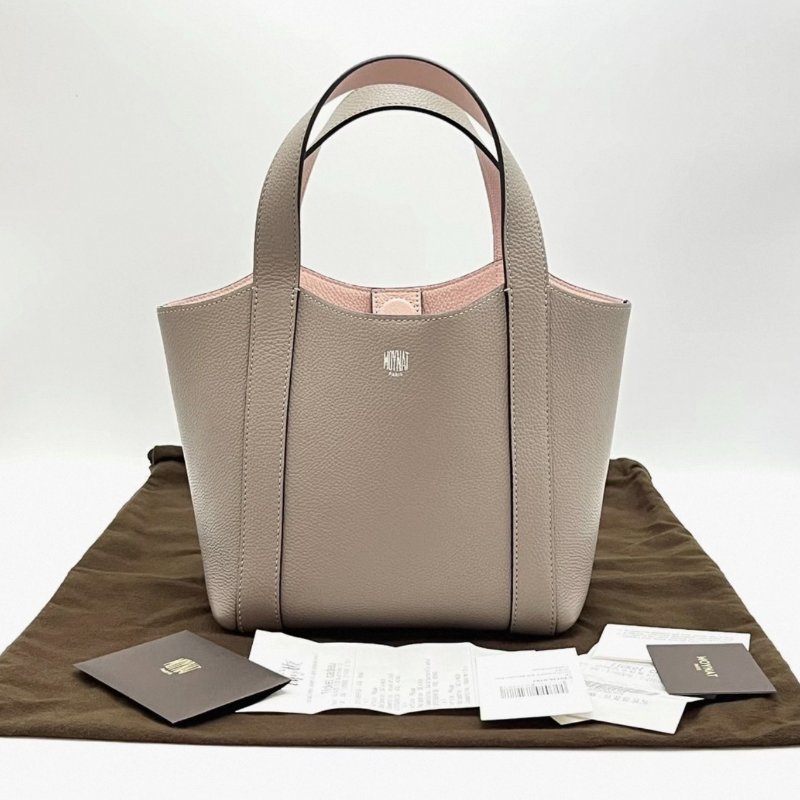 MOYNAT 荔枝紋牛皮手提菜籃子包19*18*13 98新配件塵袋購證-0