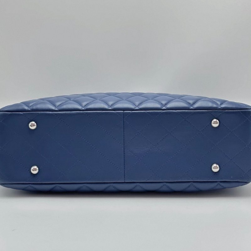 CHANEL 銀扣菱格紋鏈條手提肩背托特包 35*25*10 98新配件塵袋-4