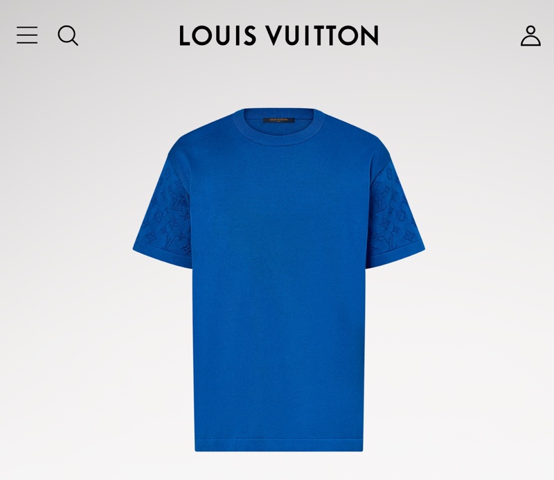 Louis Vuitton blue monogram sleeve T shirt S T恤-0
