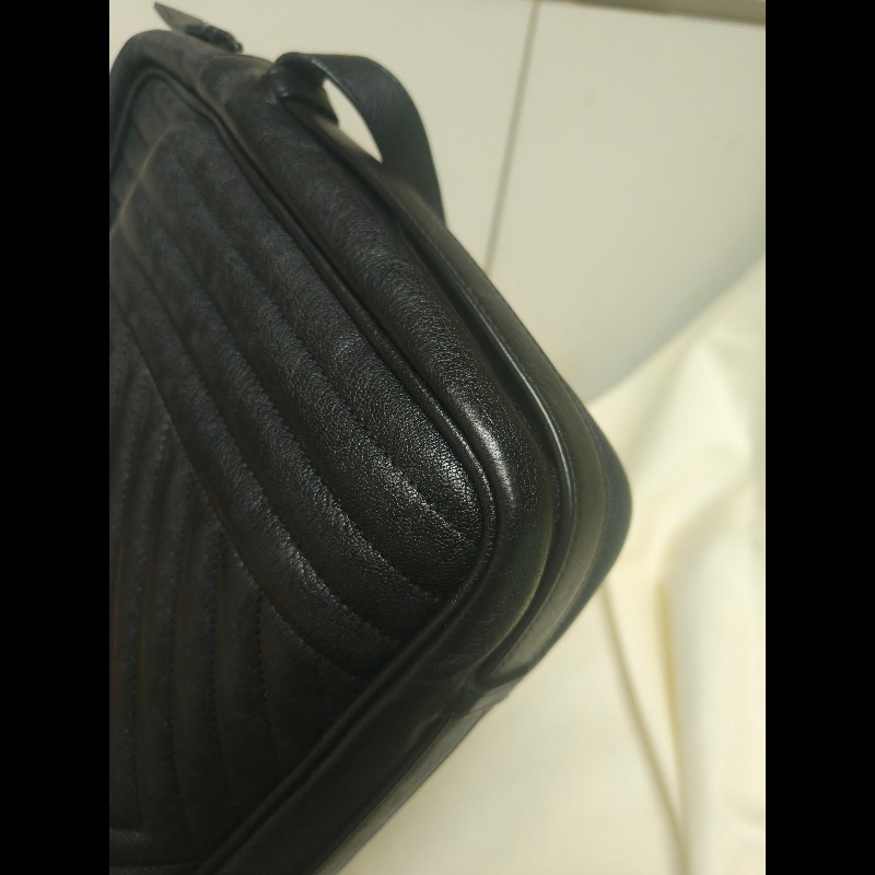 【8成新】㊣✨YSL✨(附防塵袋)SAINT LAURENT 聖羅蘭 黑色 山形紋 烤漆 相機包 文件包 電腦包 通勤包/二手精品/保證正品🌳二手樹屋🌳-7