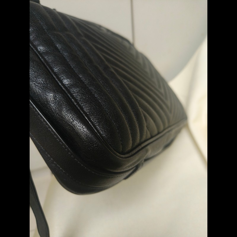 【8成新】㊣✨YSL✨(附防塵袋)SAINT LAURENT 聖羅蘭 黑色 山形紋 烤漆 相機包 文件包 電腦包 通勤包/二手精品/保證正品🌳二手樹屋🌳-10