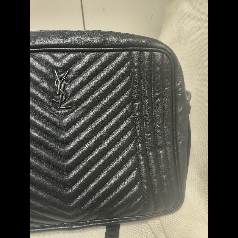 【8成新】㊣✨YSL✨(附防塵袋)SAINT LAURENT 聖羅蘭 黑色 山形紋 烤漆 相機包 文件包 電腦包 通勤包/二手精品/保證正品🌳二手樹屋🌳-18