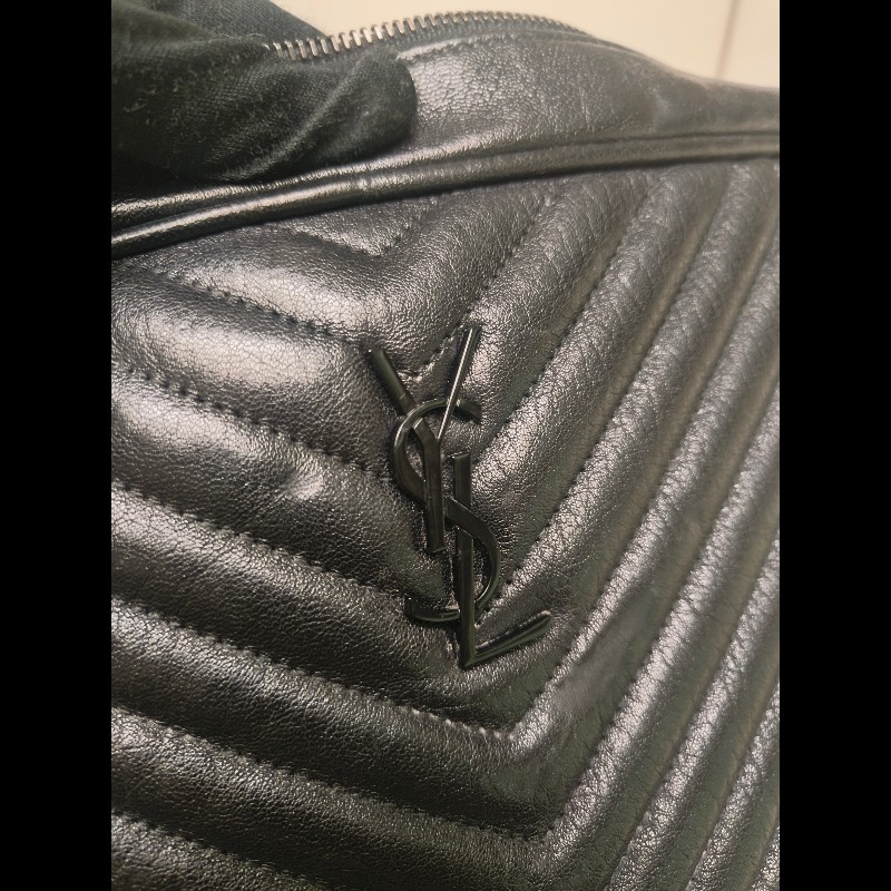 【8成新】㊣✨YSL✨(附防塵袋)SAINT LAURENT 聖羅蘭 黑色 山形紋 烤漆 相機包 文件包 電腦包 通勤包/二手精品/保證正品🌳二手樹屋🌳-26