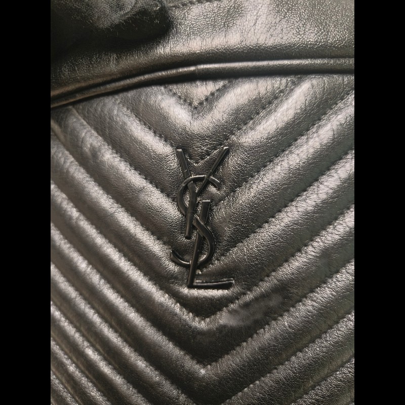 【8成新】㊣✨YSL✨(附防塵袋)SAINT LAURENT 聖羅蘭 黑色 山形紋 烤漆 相機包 文件包 電腦包 通勤包/二手精品/保證正品🌳二手樹屋🌳-27