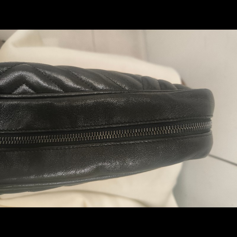 【8成新】㊣✨YSL✨(附防塵袋)SAINT LAURENT 聖羅蘭 黑色 山形紋 烤漆 相機包 文件包 電腦包 通勤包/二手精品/保證正品🌳二手樹屋🌳-32