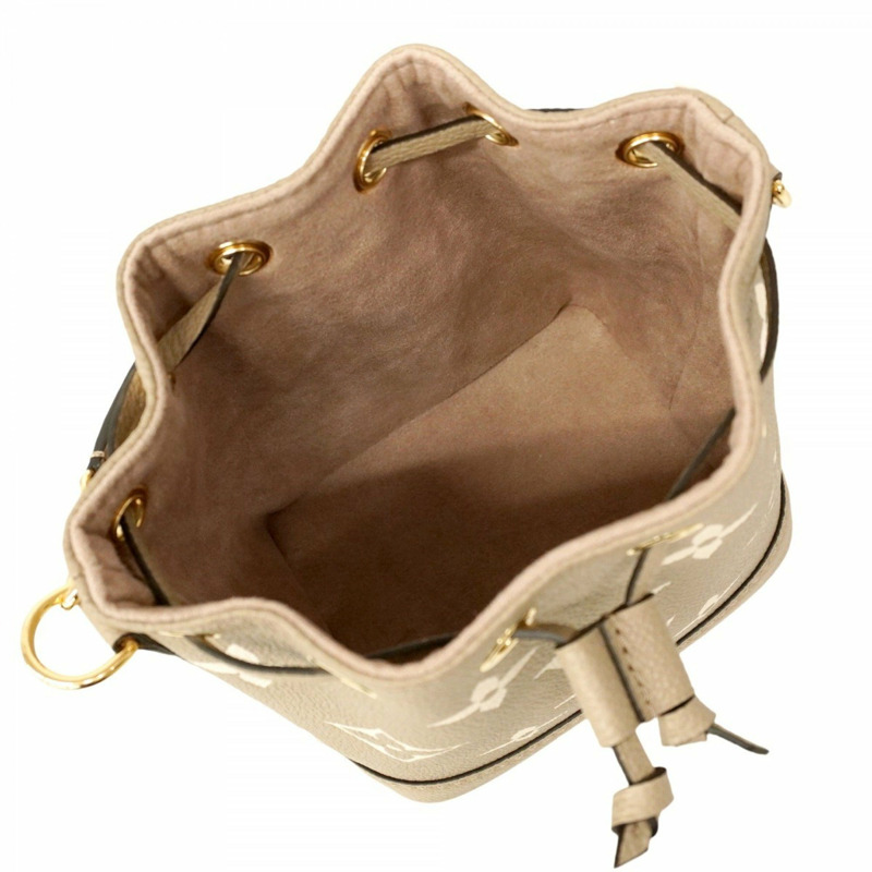 路易威登 Monogram Empreinte 雙色 Nano Noe 手提包 M46291 Tourterelle 灰奶油色 女士兩用包-3