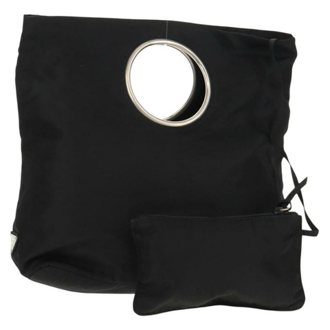 PRADA 尼龍手提包 黑色 銀色 正品 148425