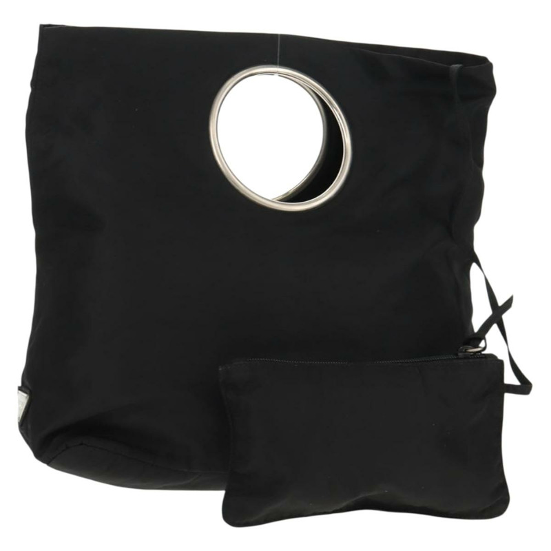 【日本直送】PRADA 尼龍手提包 黑色 銀色 正品 148425-0