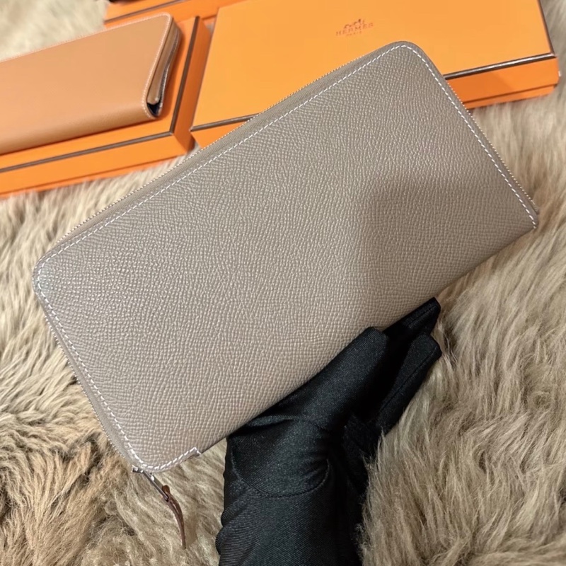 Hermes Silk in 長夾 錢包 Etoupe大象灰色 Epsom皮-2