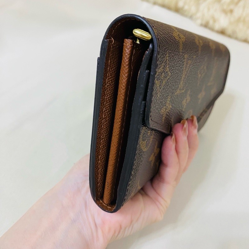 LV 老花金釘信封式16卡長夾-16