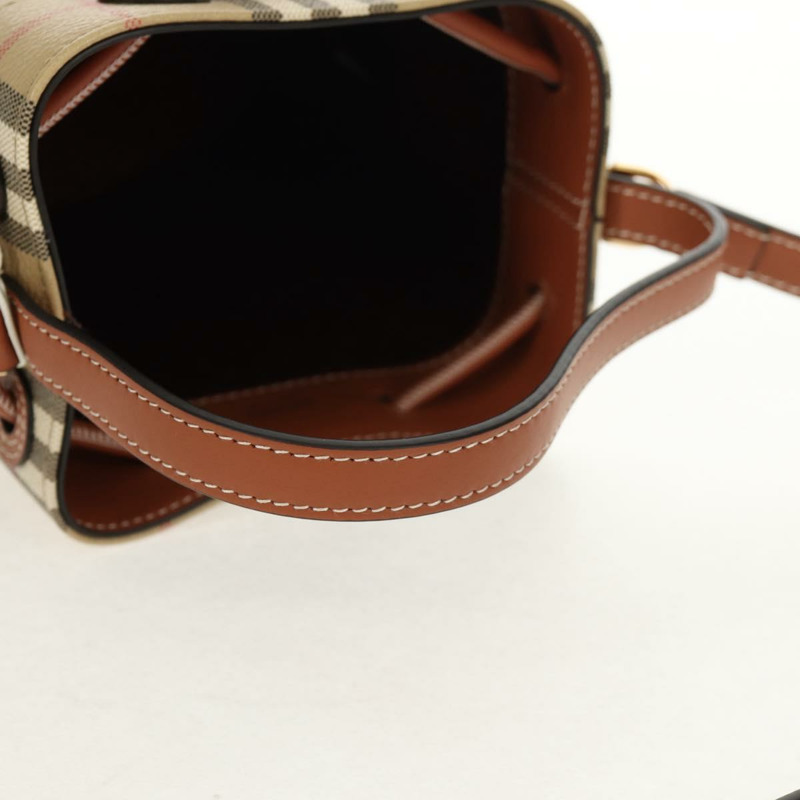 【日本直送】BURBERRY Nova 格紋肩背包 PVC 米色 金色 正品 147574M-6