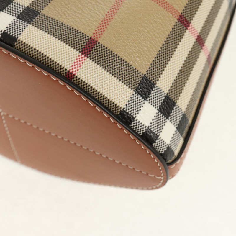 【日本直送】BURBERRY Nova 格紋肩背包 PVC 米色 金色 正品 147574M-17