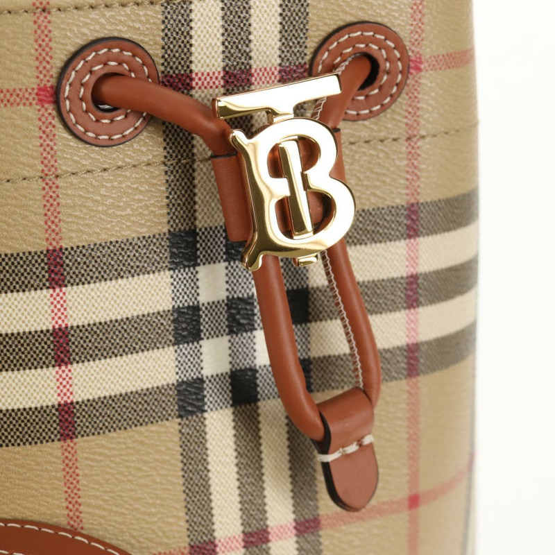 【日本直送】BURBERRY Nova 格紋肩背包 PVC 米色 金色 正品 147574M-20