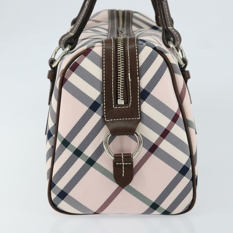 【日本直送】BURBERRY Nova 格紋藍標手提包 尼龍 米色 銀色 正品 151896-2