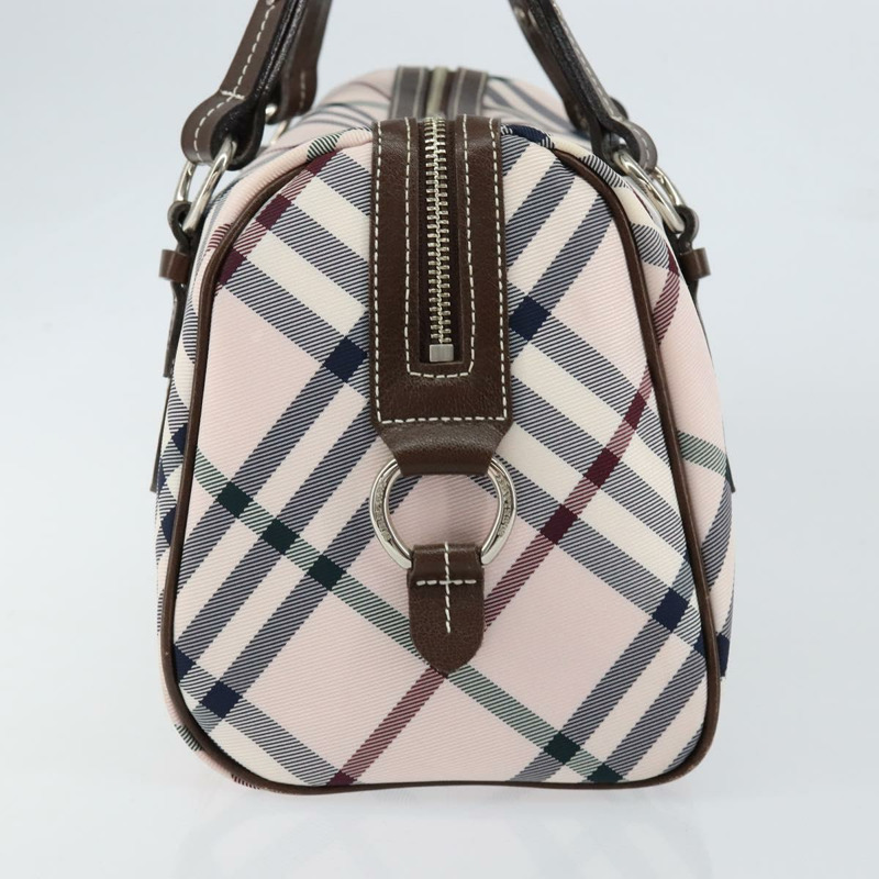 【日本直送】BURBERRY Nova 格紋藍標手提包 尼龍 米色 銀色 正品 151896-3