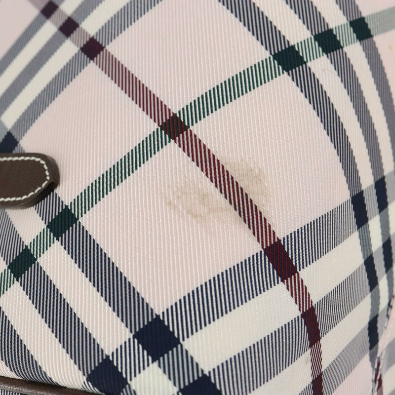 【日本直送】BURBERRY Nova 格紋藍標手提包 尼龍 米色 銀色 正品 151896-9