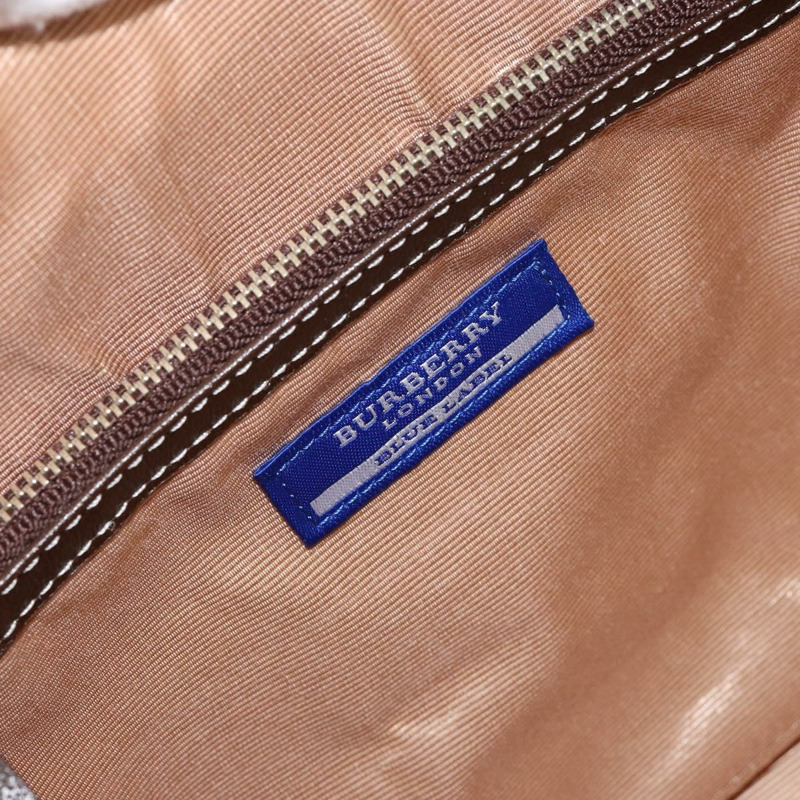 【日本直送】BURBERRY Nova 格紋藍標手提包 尼龍 米色 銀色 正品 151896-10