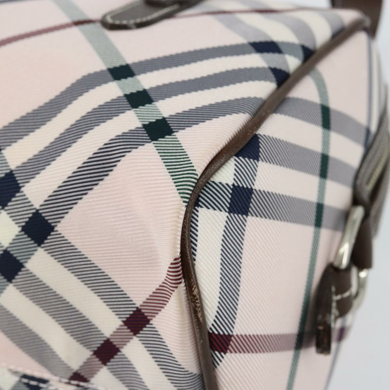 【日本直送】BURBERRY Nova 格紋藍標手提包 尼龍 米色 銀色 正品 151896-15