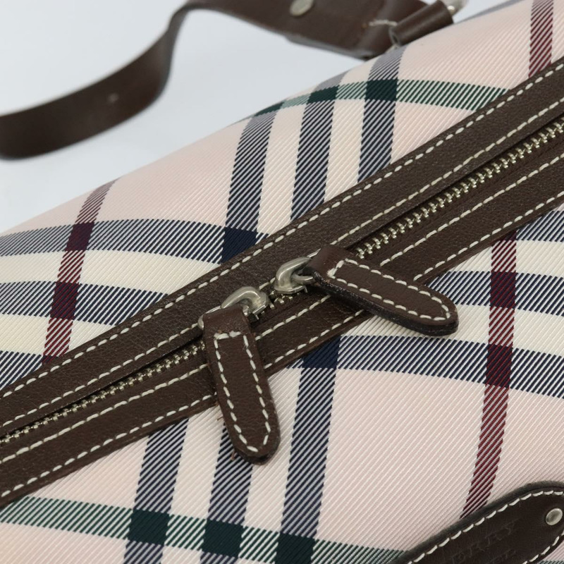 【日本直送】BURBERRY Nova 格紋藍標手提包 尼龍 米色 銀色 正品 151896-17