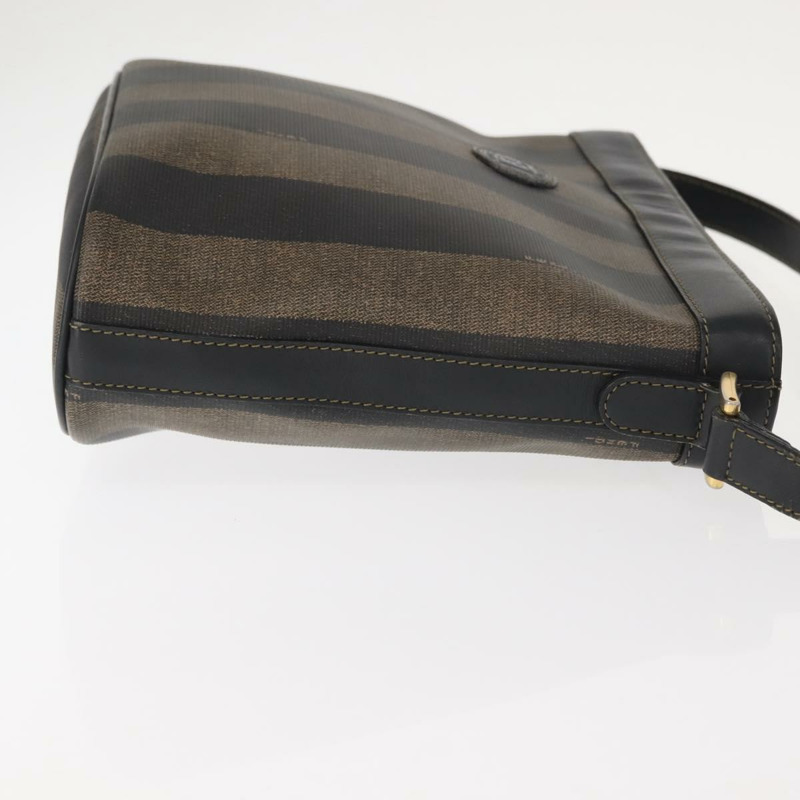 【日本直送】FENDI 胡桃色帆布單肩包 PVC 黑色 棕色 金色 正品 149654-2