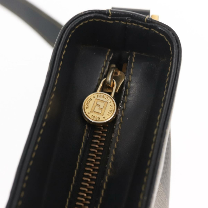 【日本直送】FENDI 胡桃色帆布單肩包 PVC 黑色 棕色 金色 正品 149654-9