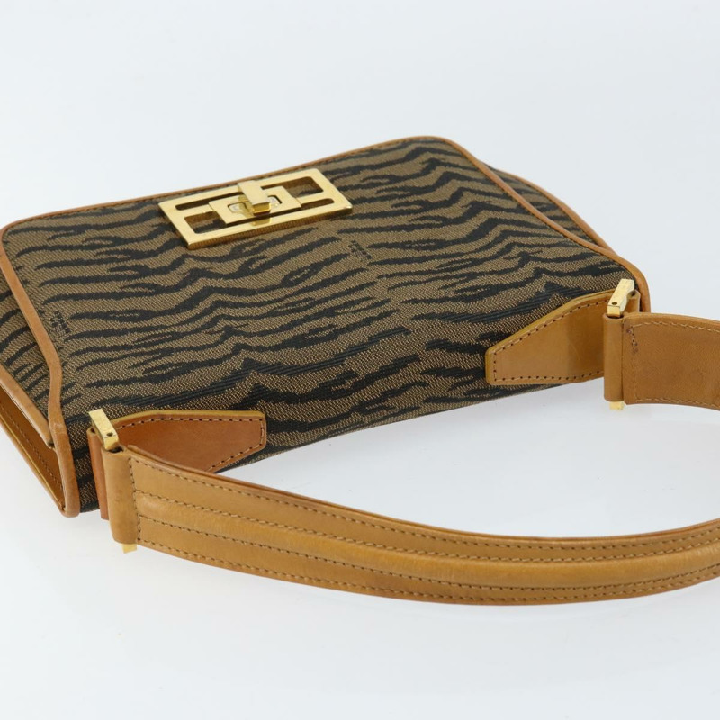 【日本直送】FENDI 帆布肩背包 金棕色 正品 ep11802-5