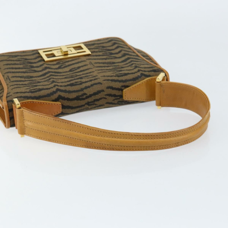 【日本直送】FENDI 帆布肩背包 金棕色 正品 ep11802-6