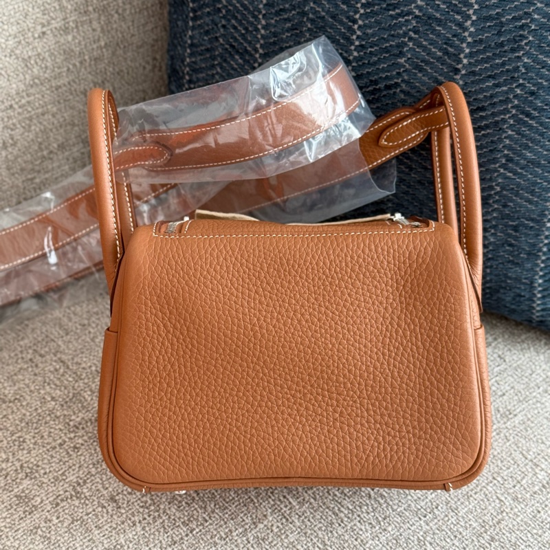 Hermes Mini Lindy 37 Gold 金棕色 Tc皮 銀釦 K刻-1