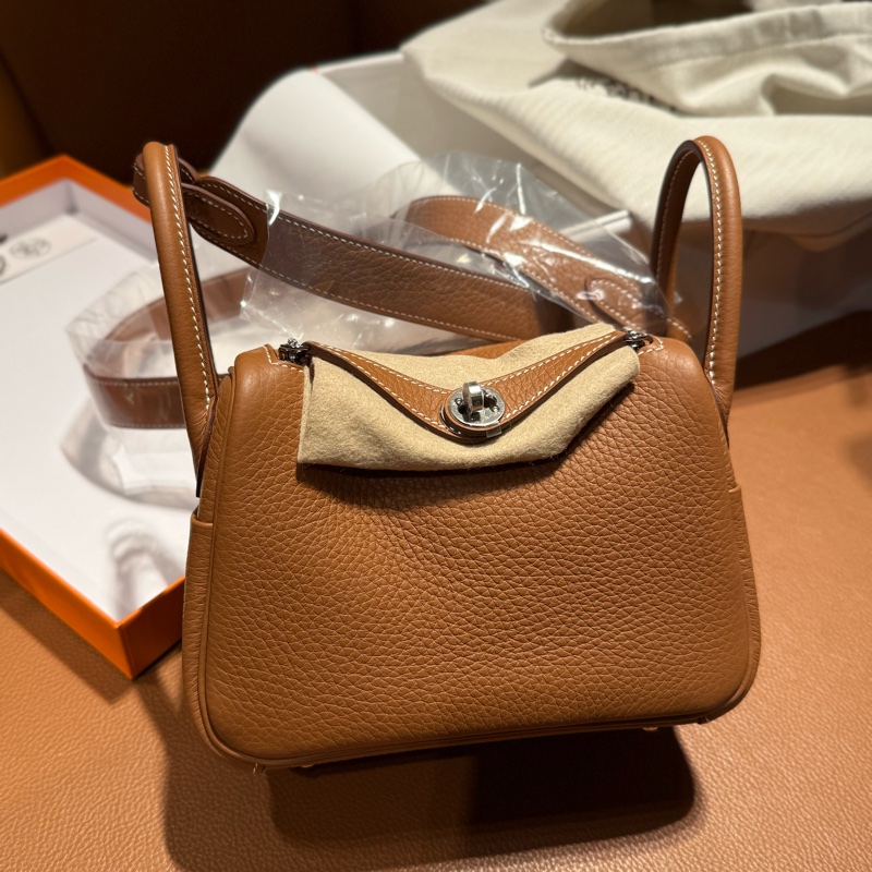 Hermes Mini Lindy 37 Gold 金棕色 Tc皮 銀釦 K刻-2