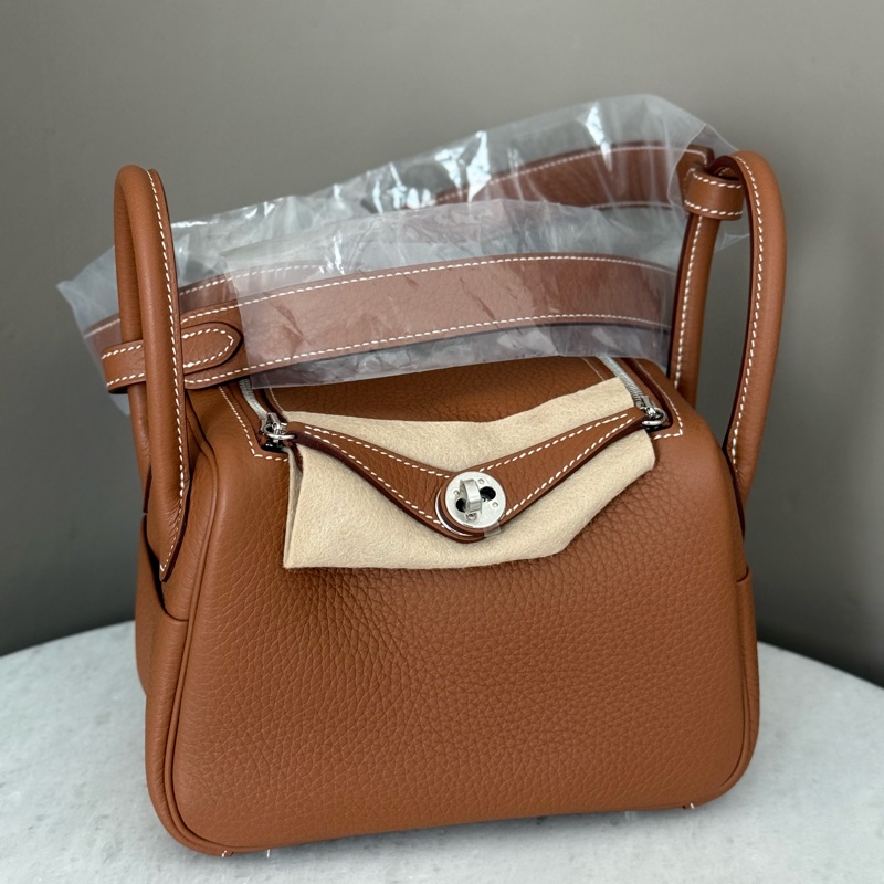 Hermes Mini Lindy 37 Gold 金棕色 Tc皮 銀釦 K刻-3