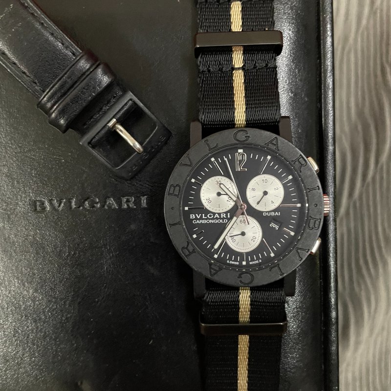 BVLGARI 寶格麗黑色碳纖維限量999支 城市紀念錶-12