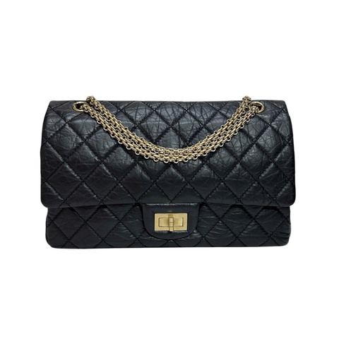 Chanel 2.55 MaxiJumbo 牛皮金扣