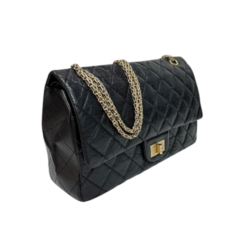 Chanel 2.55 MaxiJumbo 牛皮金扣-1
