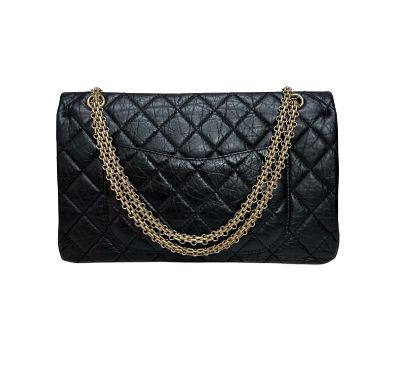 Chanel 2.55 MaxiJumbo 牛皮金扣-3