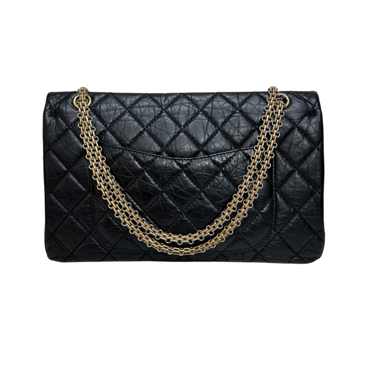 Chanel 2.55 MaxiJumbo 牛皮金扣-10