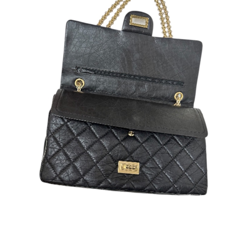 Chanel 2.55 MaxiJumbo 牛皮金扣-13