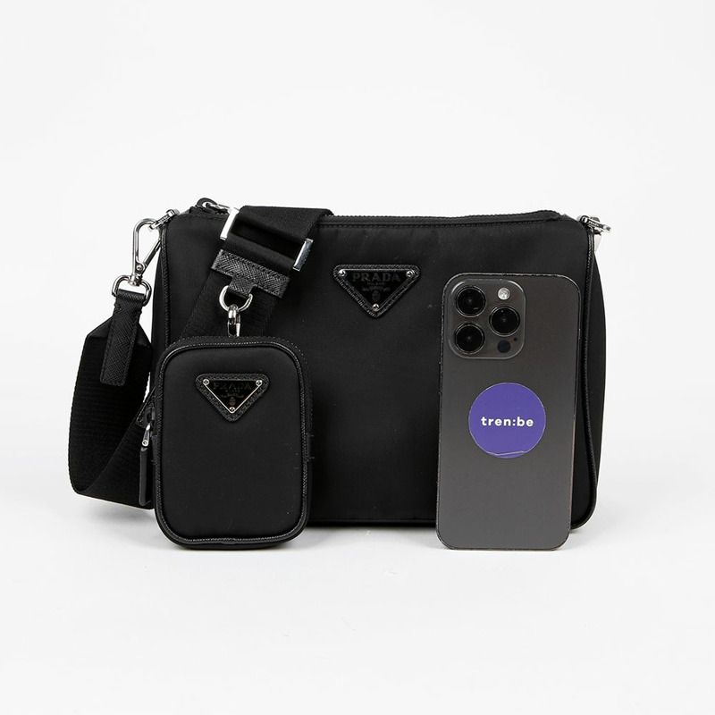 PRADA 2VH113 三角形標誌多功能單肩斜背包-9