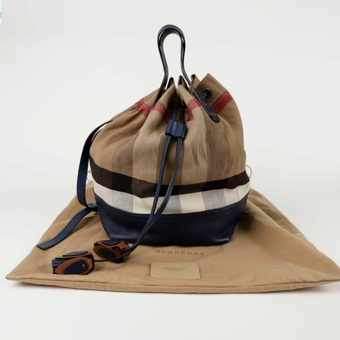 BURBERRY 格紋 Heston 水桶單肩包 4053324