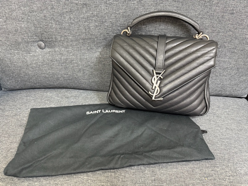 YSL學院包-黑/銀-0