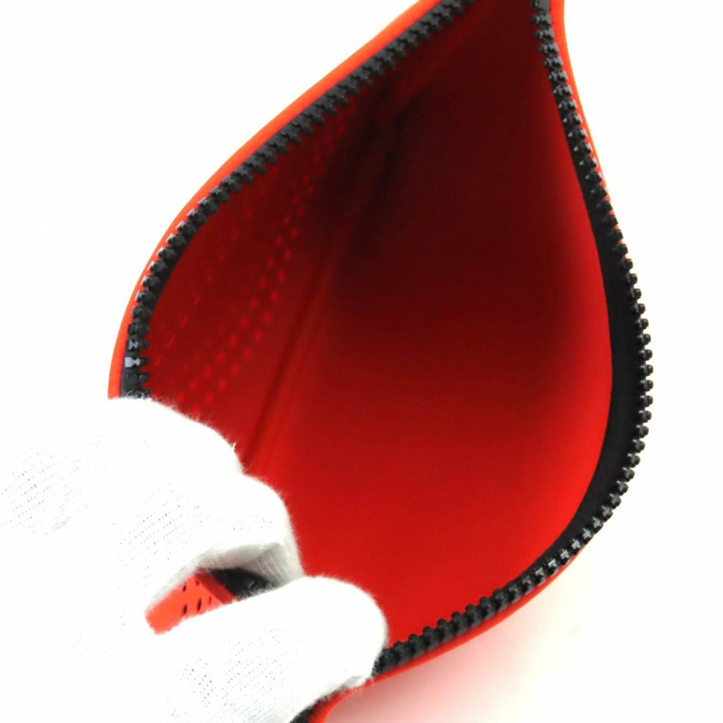 愛馬仕 Neobain Zen Au Soleil PM 標誌鏤空皮革拉鍊手拿包,橙色,法國製造-3