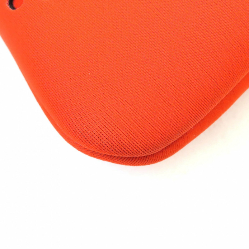 愛馬仕 Neobain Zen Au Soleil PM 標誌鏤空皮革拉鍊手拿包,橙色,法國製造-5