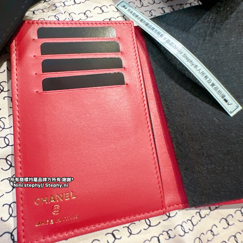 甜售!全新全配_ Chanel香奈兒_ 皮穿鏈logo菱格護照夾-22