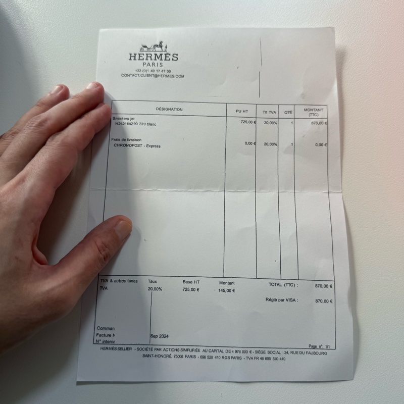 Hermes jet小白鞋37號 二手-1