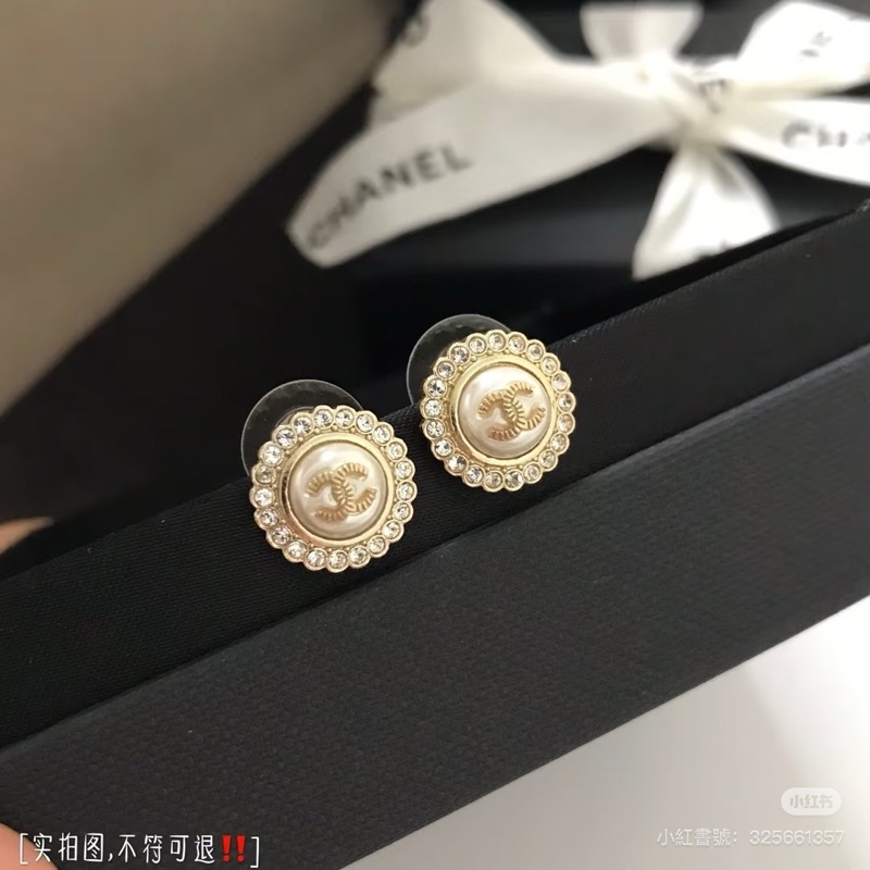 ෆ Chanel珍珠花邊耳環 （耳夾）-3