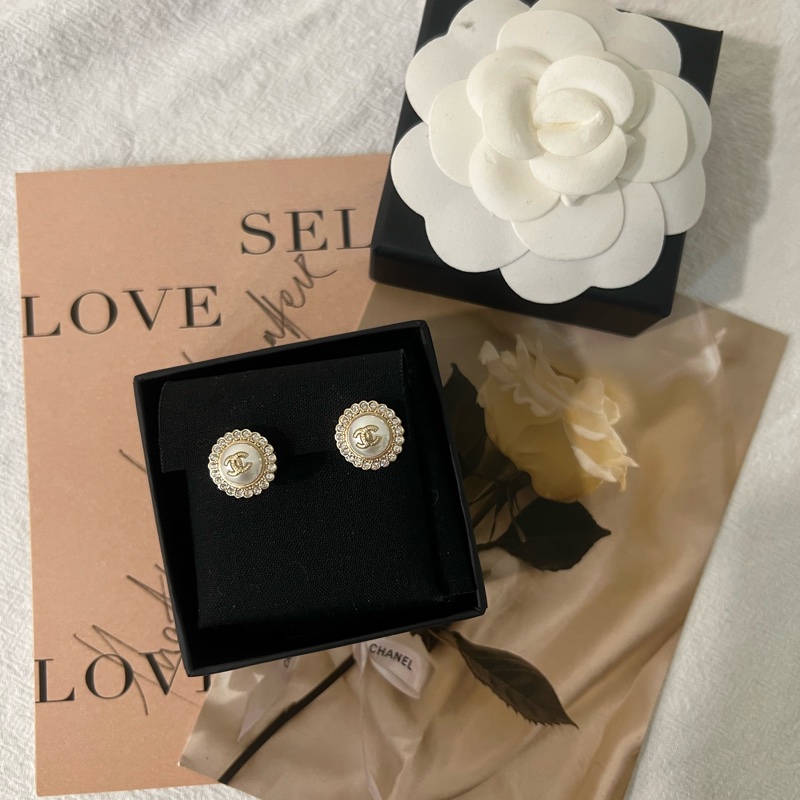 ෆ Chanel珍珠花邊耳環 （耳夾）-4