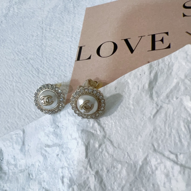 ෆ Chanel珍珠花邊耳環 （耳夾）-9