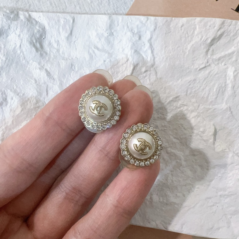 ෆ Chanel珍珠花邊耳環 （耳夾）-11