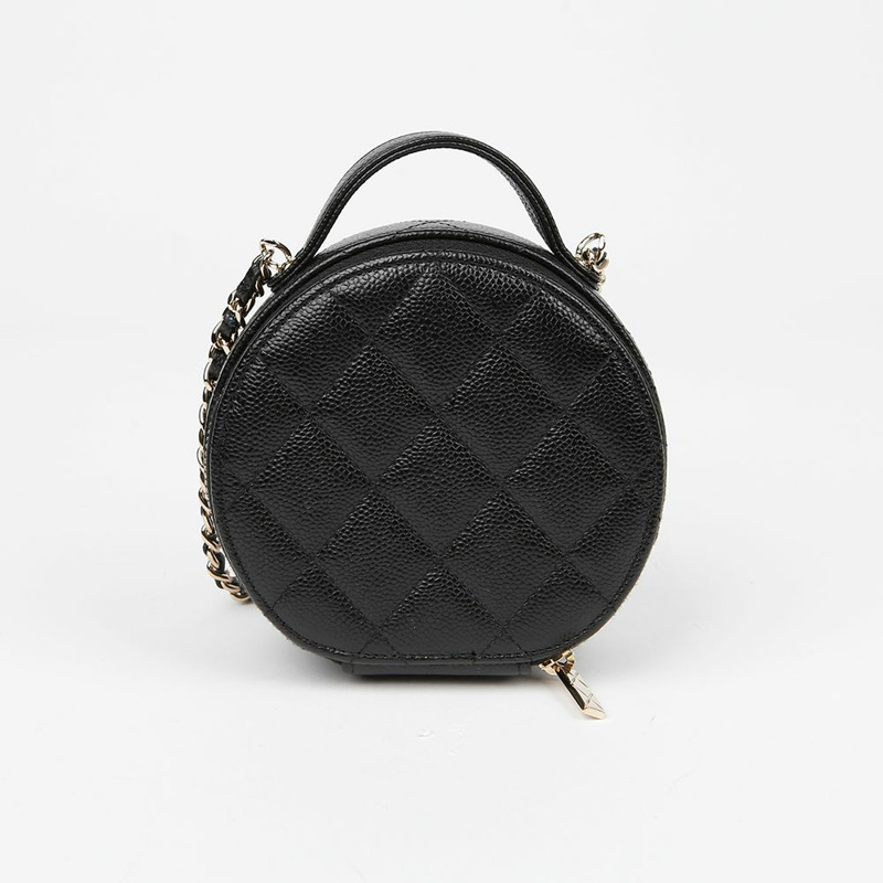CHANEL AP2502 魚子醬紋圓形手把斜背包-3