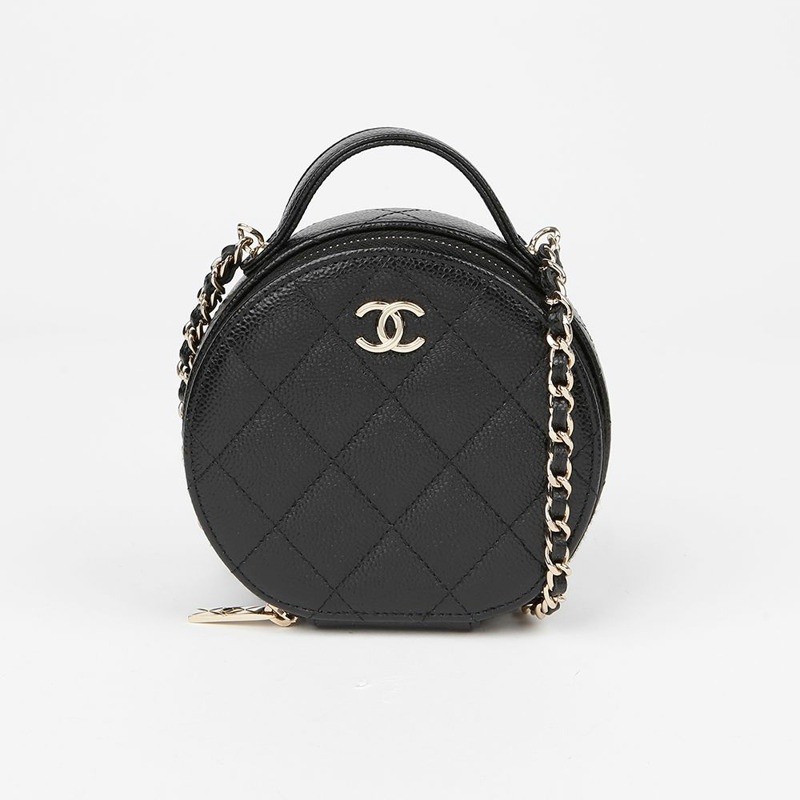 【包稅】CHANEL AP2502 魚子醬紋圓形手把斜背包-1