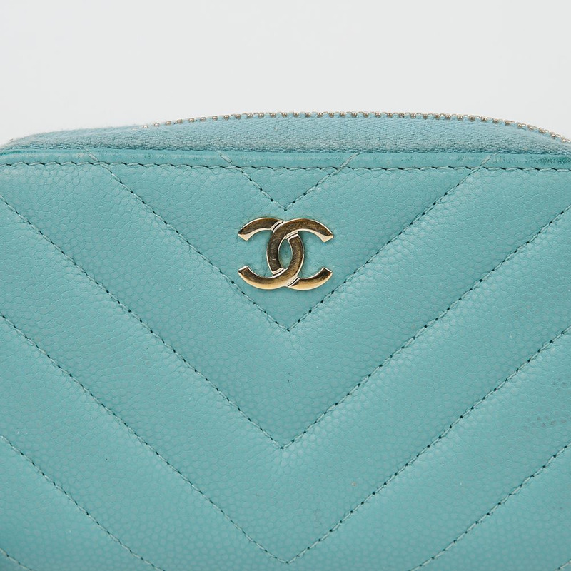 CHANEL 魚子醬皮經典拉鍊零錢包 AP0216-1